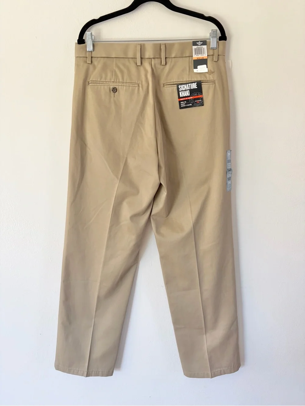 Dockers Signature Khaki Straight Fit Flat Front D2 Wrinkle Free Pants W33xL32